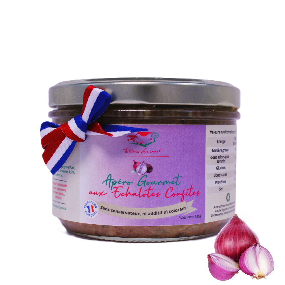 Aperitivo gourmet con chalotas confitadas